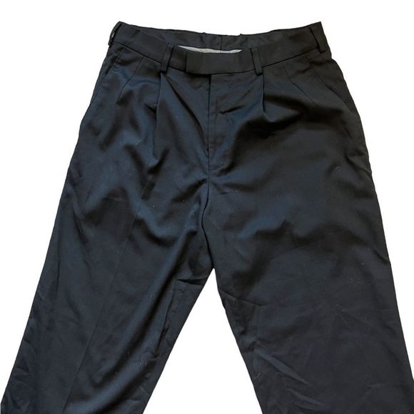 MENS DOCKERS Black Wool Blend Front Pleated Dress Pant Trouser 30 - Picture 3 of 9